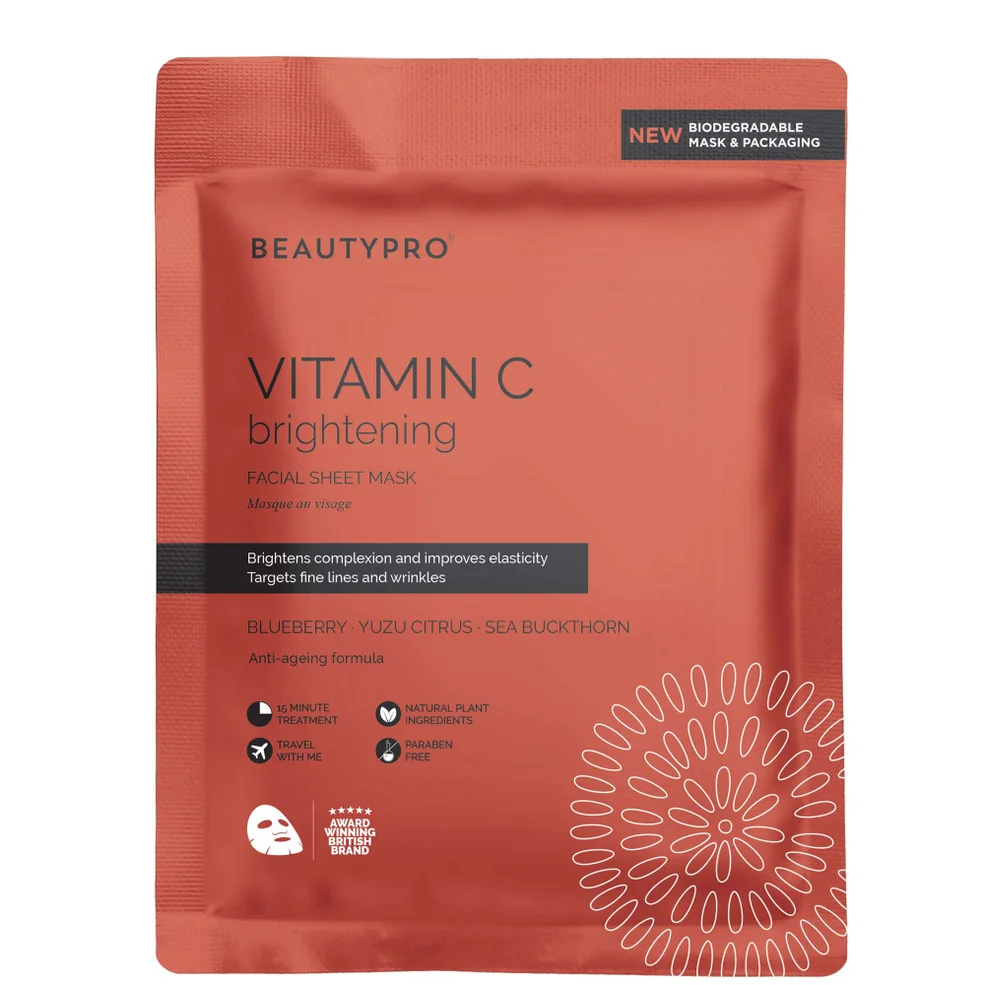 BEAUTYPRO Brightening Collagen Sheet Mask with Vitamin C Image 1