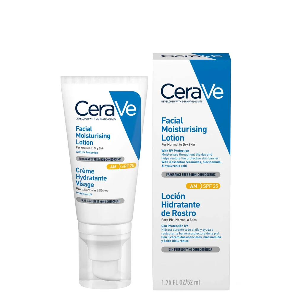 CeraVe AM Facial Moisturising Lotion SPF25 with Ceramides for Normal to Dry Skin 52ml Image 1