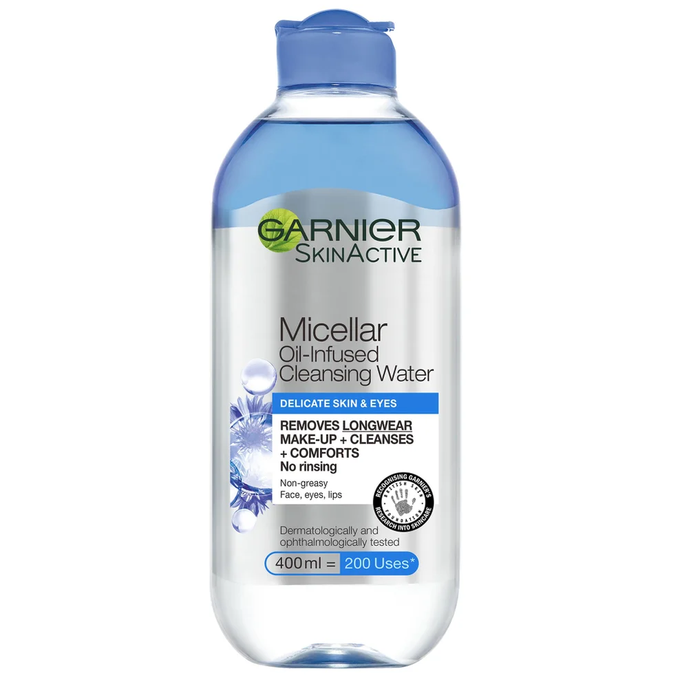 Garnier Micellar Water Facial Cleanser and Makeup Remover for Delicate Skin and Eyes 400ml Image 1