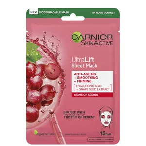 Garnier Ultralift Anti Ageing Radiance Boosting Face Sheet Mask 32g - Option Anti-Ageing