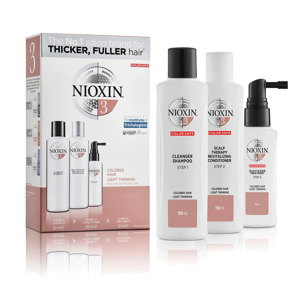 NIOXIN 3-Part System 3 Trial Kit for Coloured Hair with Light Thinning Image 1