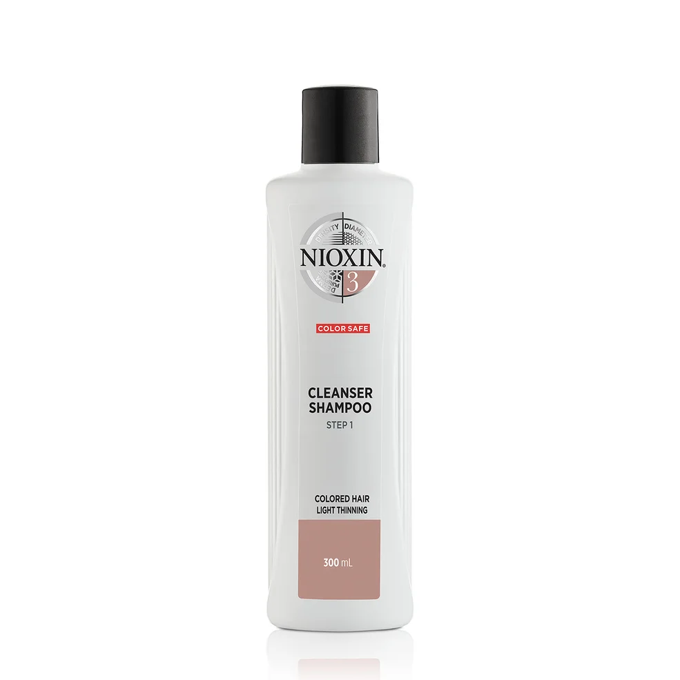 NIOXIN 3-Part System 3 Cleanser Shampoo for Coloured Hair with Light Thinning 300ml Image 1