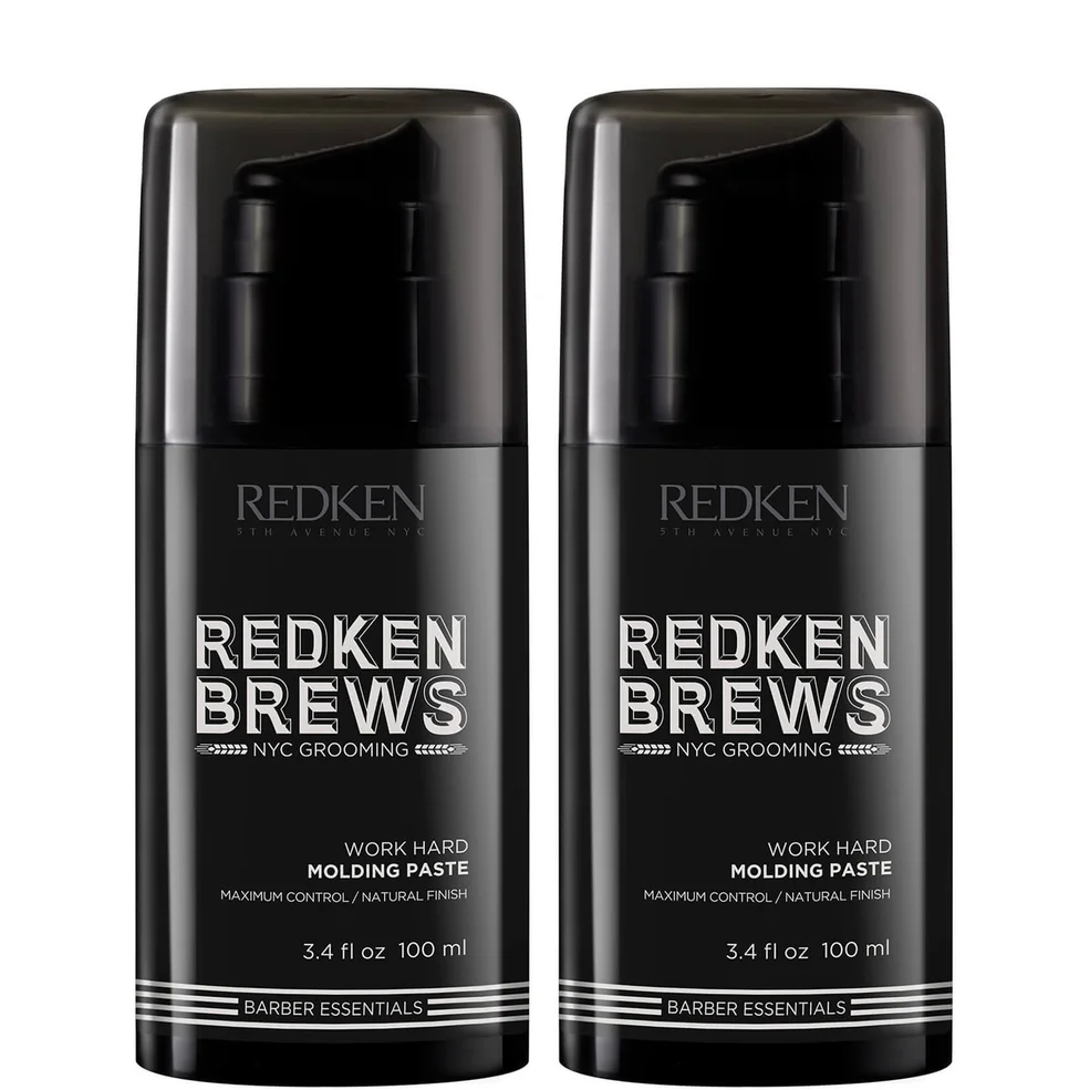 Redken Brews Men's Work Hard Molding Paste Duo Image 1