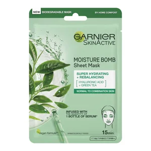 Garnier Moisture Bomb Green Tea Hydrating Face Sheet Mask for Combination Skin 32g - Option Green Tea