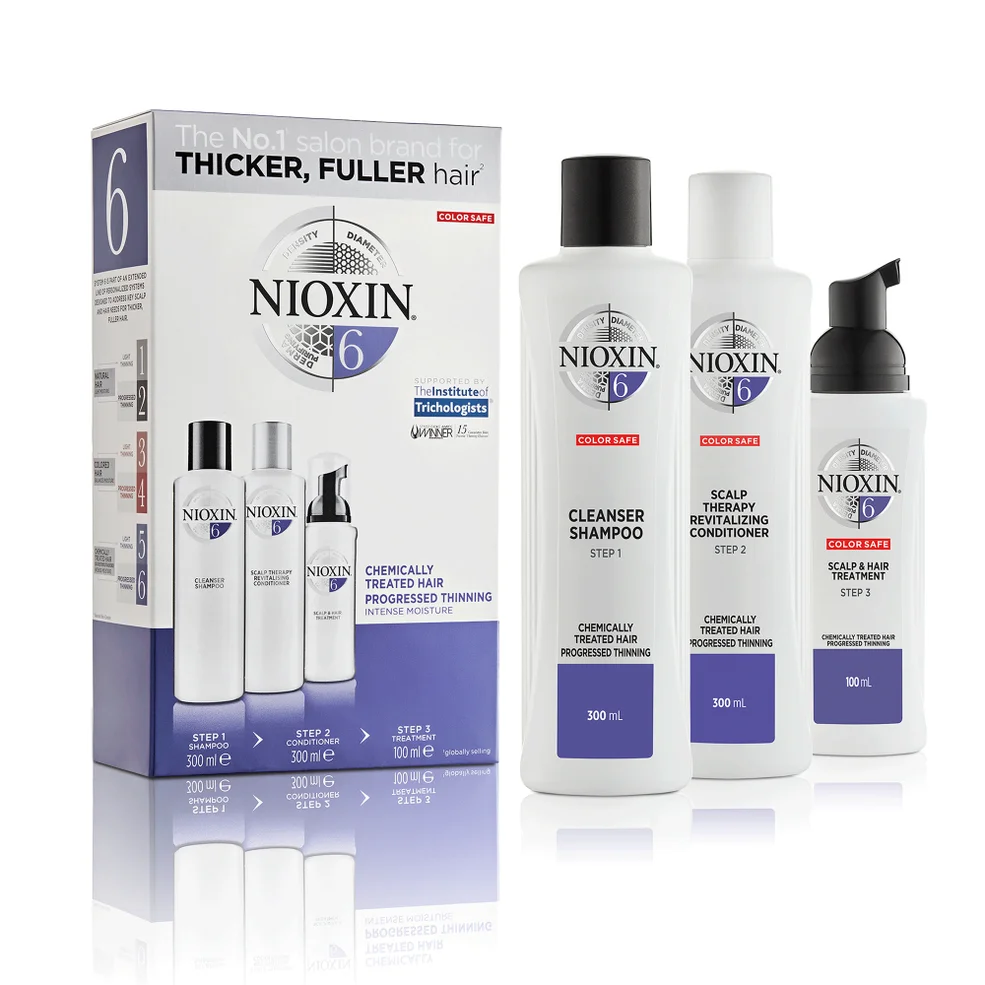 NIOXIN 3-Part System 6 Loyalty Kit for Chemically Treated Hair with Progressed Thinning Image 1