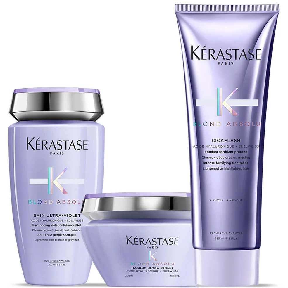 Kérastase Blond Absolu Ultra Violet Shampoo, Masque and Conditioner Trio Image 1