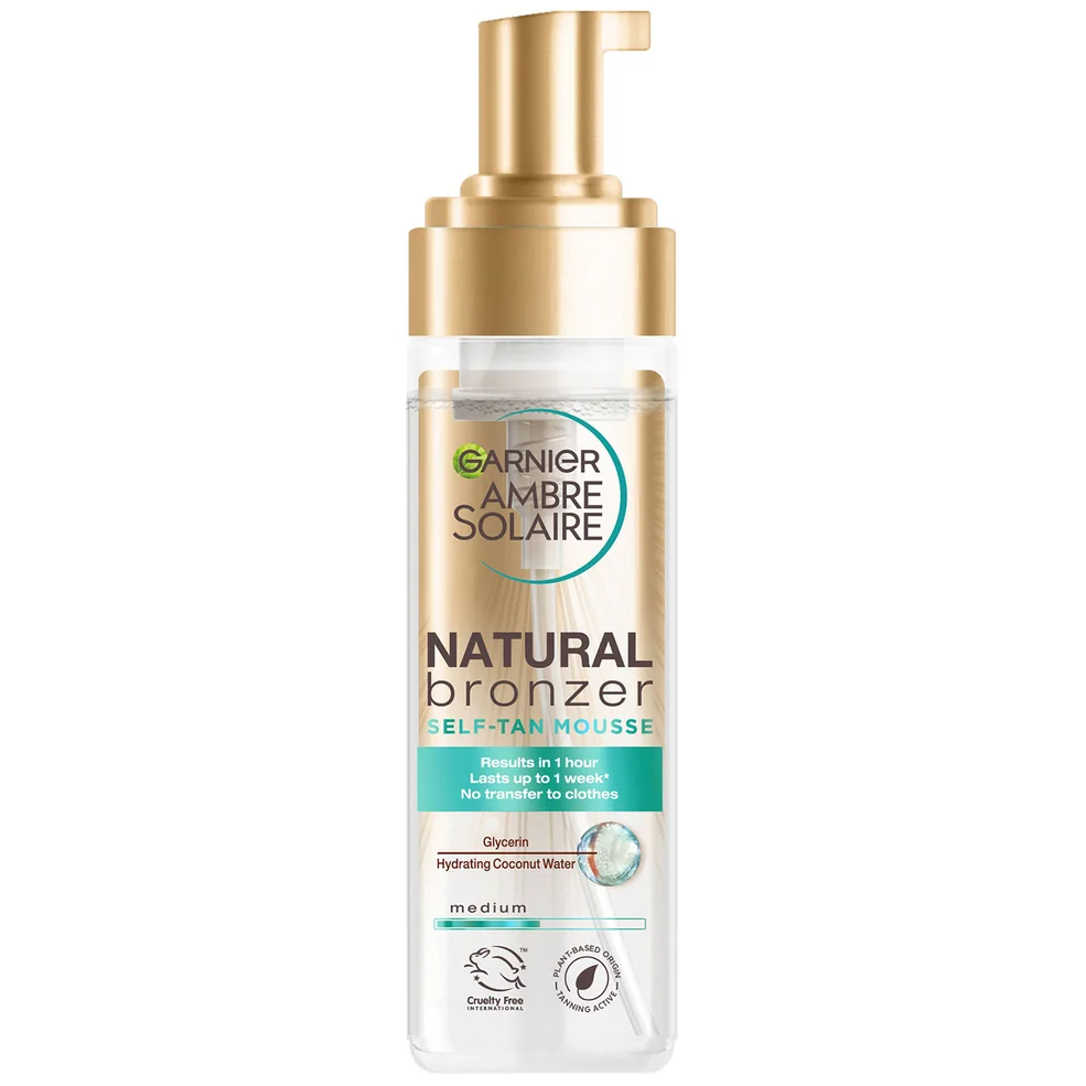 Garnier Ambre Solaire Vegan Natural Bronzer Intense Clear Self Tan Mousse 200ml Image 1