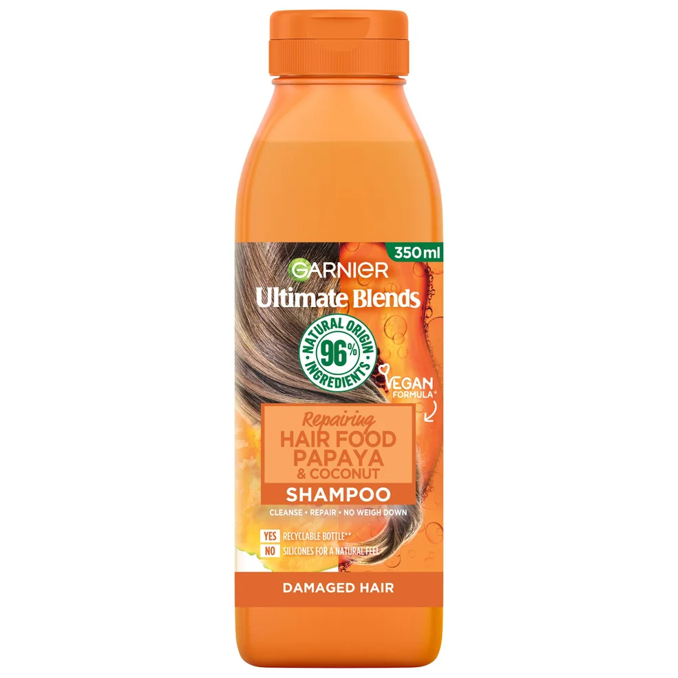 Garnier Ultimate Blends Repairing Hair Food Papaya Shampoo For Damaged Hair 350ml Image 1