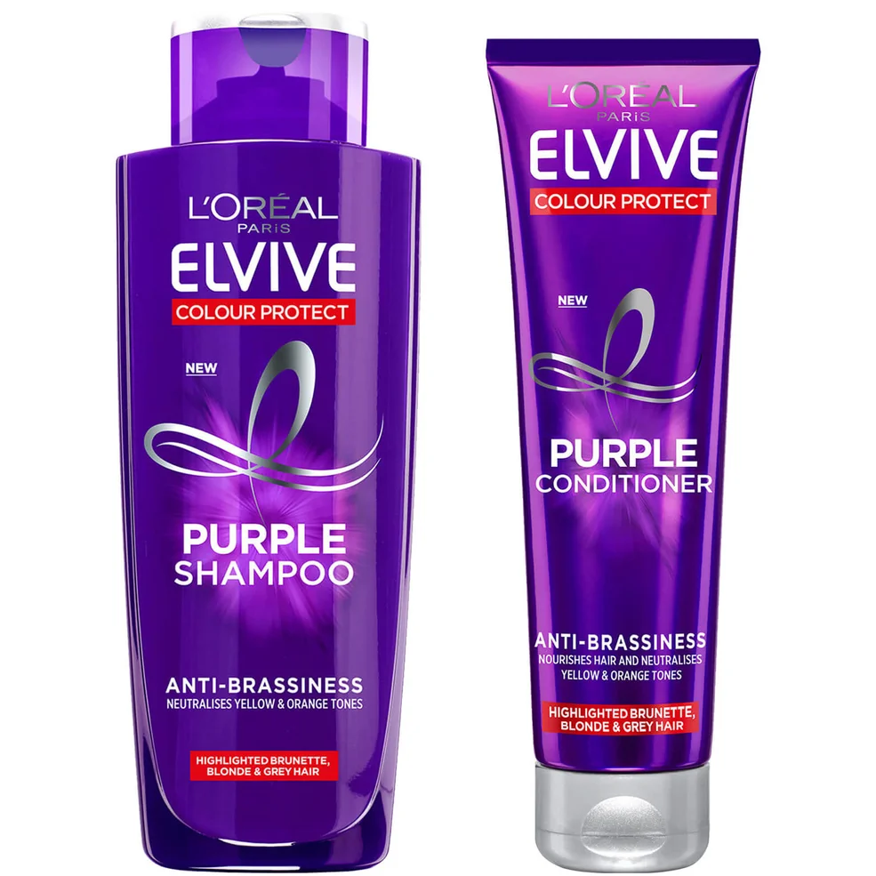 L'Oréal Paris Elvive Colour Protect Anti-Brassiness Purple Shampoo and Conditioner Set Image 1