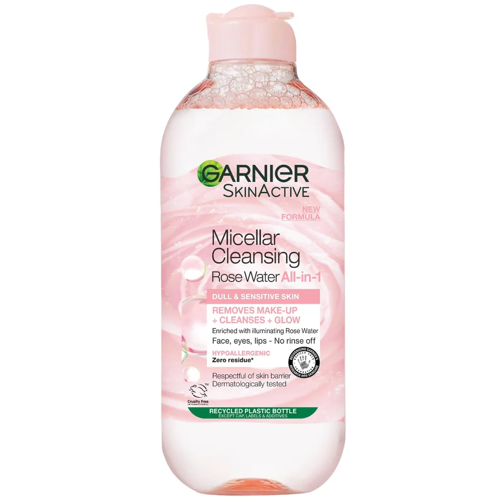 Garnier Micellar Rose Water Cleanse & Glow 400ml Image 1
