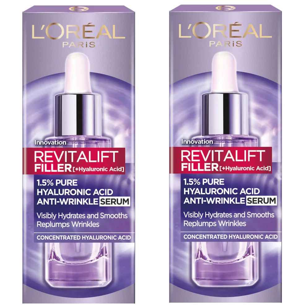 L'Oréal Paris Exclusive Revitalift Filler with 1.5% Hyaluronic Acid Anti-Wrinkle Dropper Serum Duo 2 x 30ml Image 1