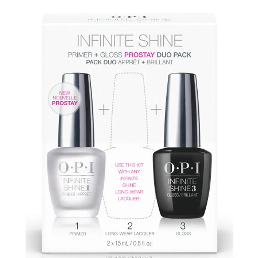 OPI Nail Base and Top Coat Duo Pack Infinite Shine Long-wear System 1st and 3rd Step 2 x 15ml Image 1