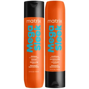 Matrix Total Results Mega Sleek Shea Butter Smoothing Shampoo and Conditioner 300ml Duo for Frizzy Hair - undefined undefined