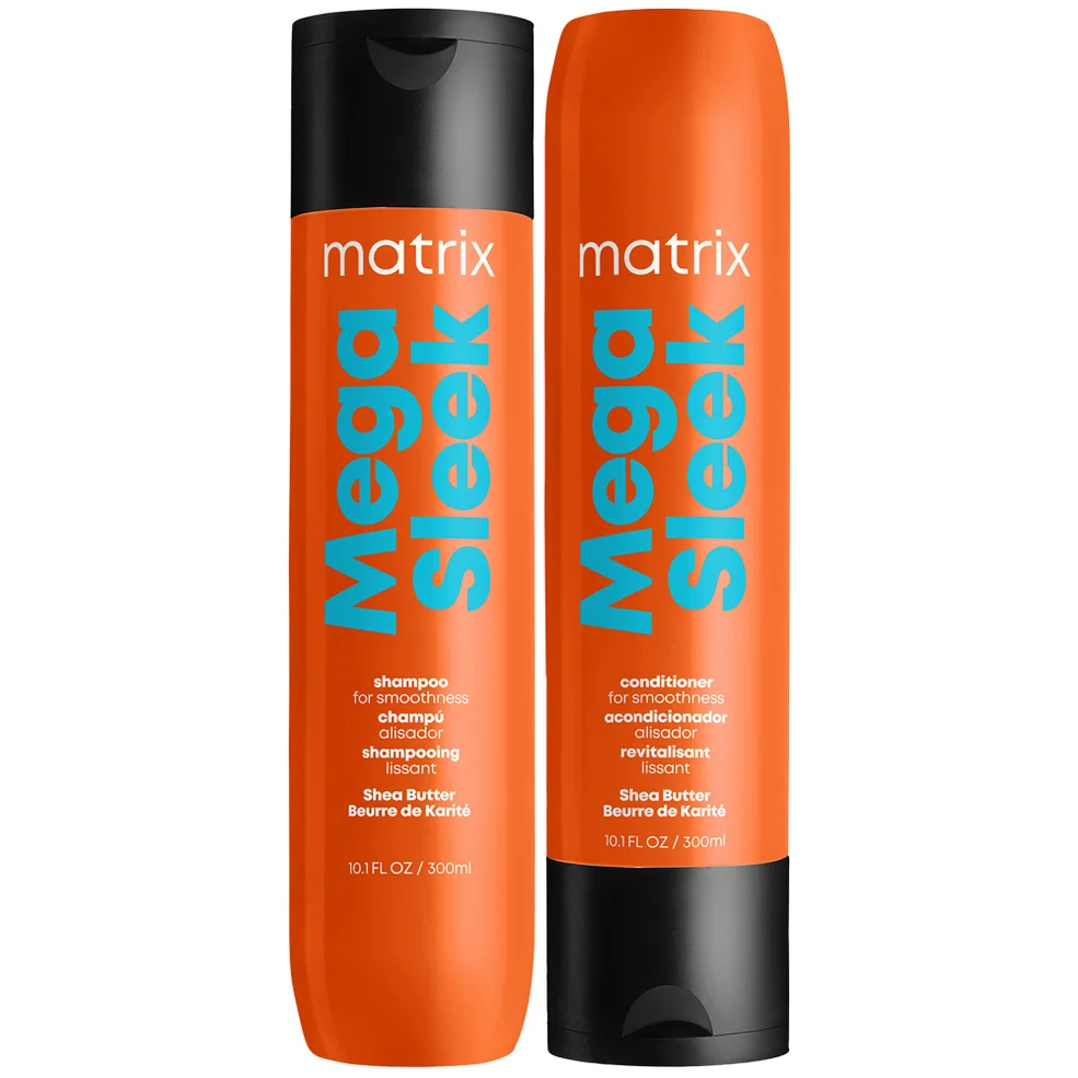 Matrix Total Results Mega Sleek Shea Butter Smoothing Shampoo and Conditioner 300ml Duo for Frizzy Hair Image 1