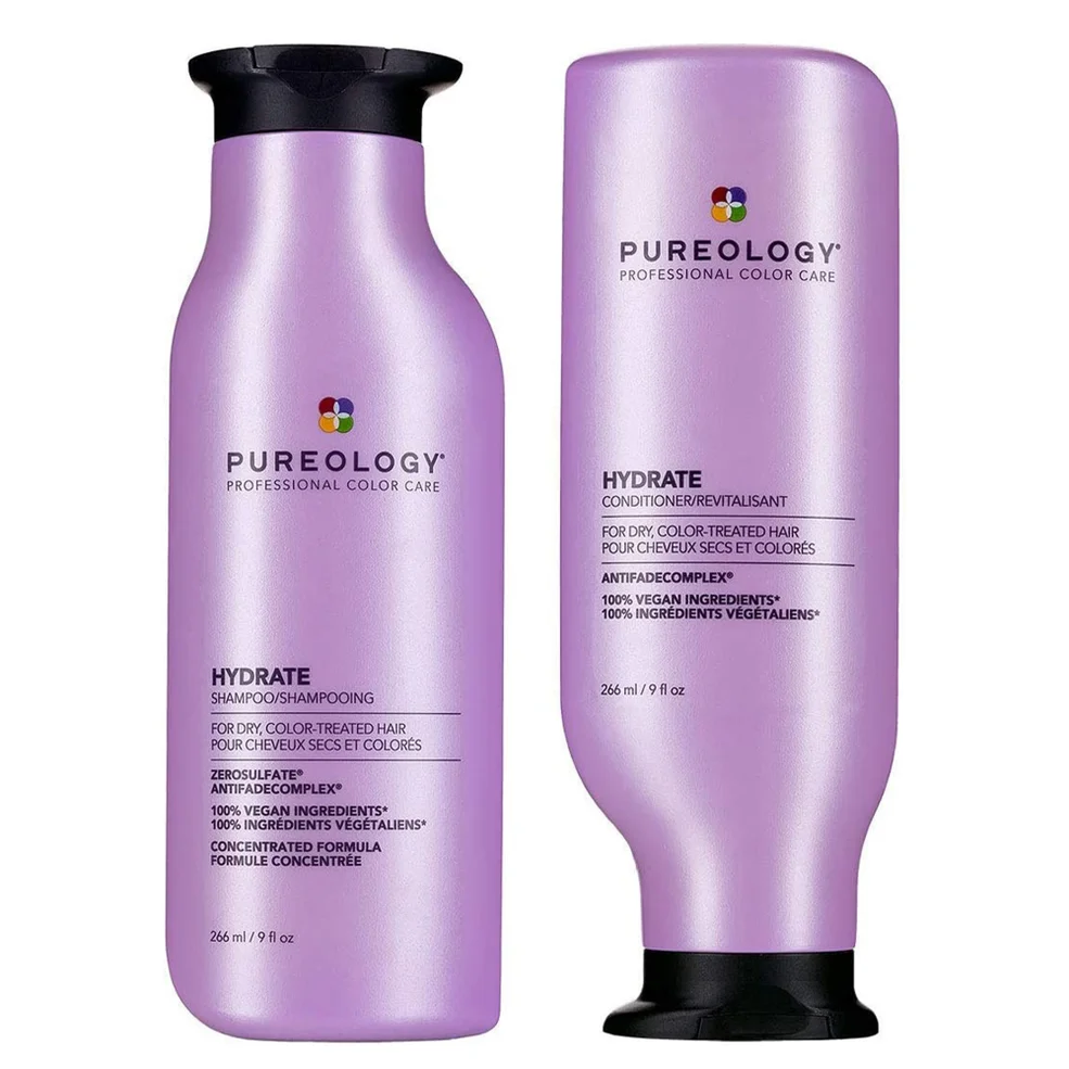 Pureology Hydrate Shampoo and Conditioner Moisturising Bundle for Dry Hair, Sulphate Free for a Gentle Cleanse Image 1