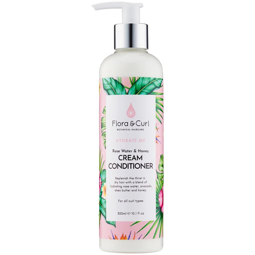 Flora & Curl Rose Water & Honey Cream Conditioner 300ml Image 1
