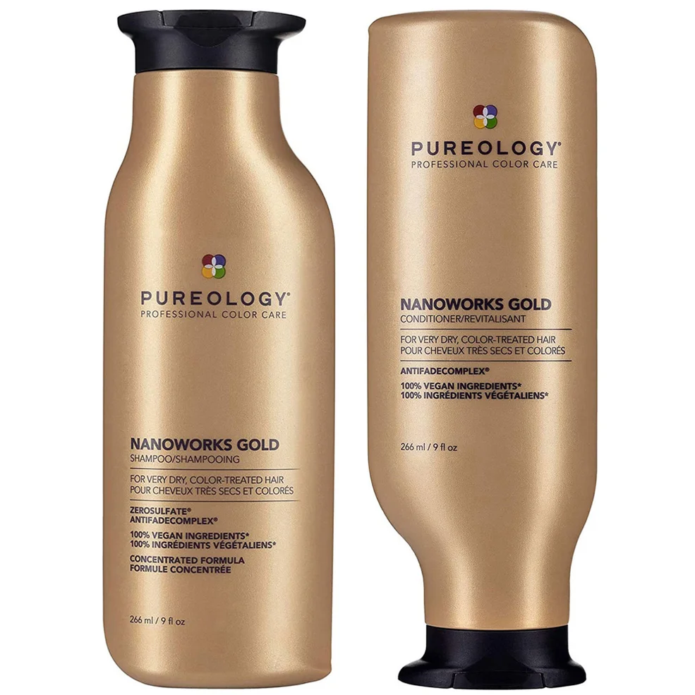 Pureology Nanoworks Gold Shampoo and Conditioner Bundle for Dry, Tired Hair, Sulphate Free for a Gentle Cleanse Image 1