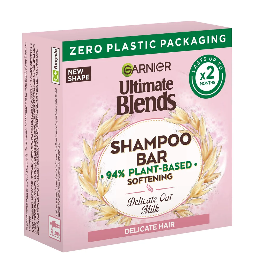 Garnier Ultimate Blends Delicate Oat Softening Shampoo Bar for Sensitive Scalp and Fragile Hair 60g Image 1