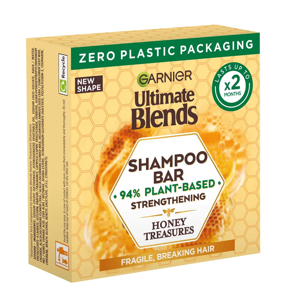 Garnier Ultimate Blends Honey Treasures Strengthening Shampoo Bar for Damaged Hair 60g Image 1