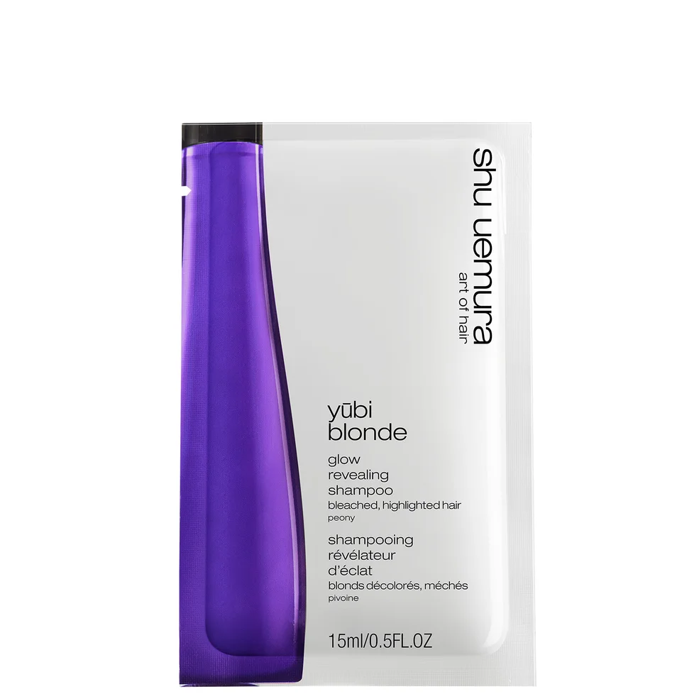 Shu Uemura Art of Hair Yubi Blonde Glow Revealing Shampoo for Bleached, Highlighted Blonde Hair 15ml Image 1