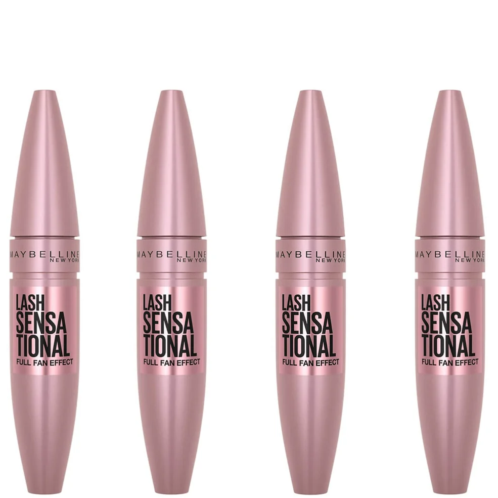 Maybelline Lash Sensational Volumising and Thickening Eyelash Lengthening Mascara - 01 Very Black (Pack of 4) Image 1