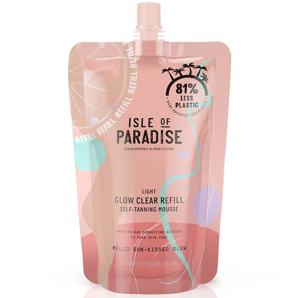 Isle of Paradise Glow Clear Self-Tanning Mousse Refill - Light 200ml Image 1