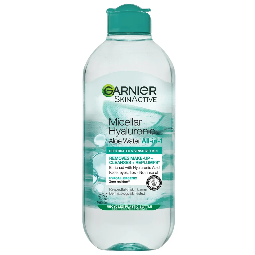 Garnier Micellar Hyaluronic Aloe Water 400ml, Cleanse and Replump Image 1