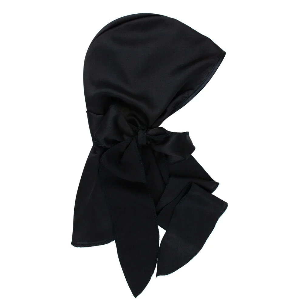 Kitsch Satin Sleep Cap - Black Image 1
