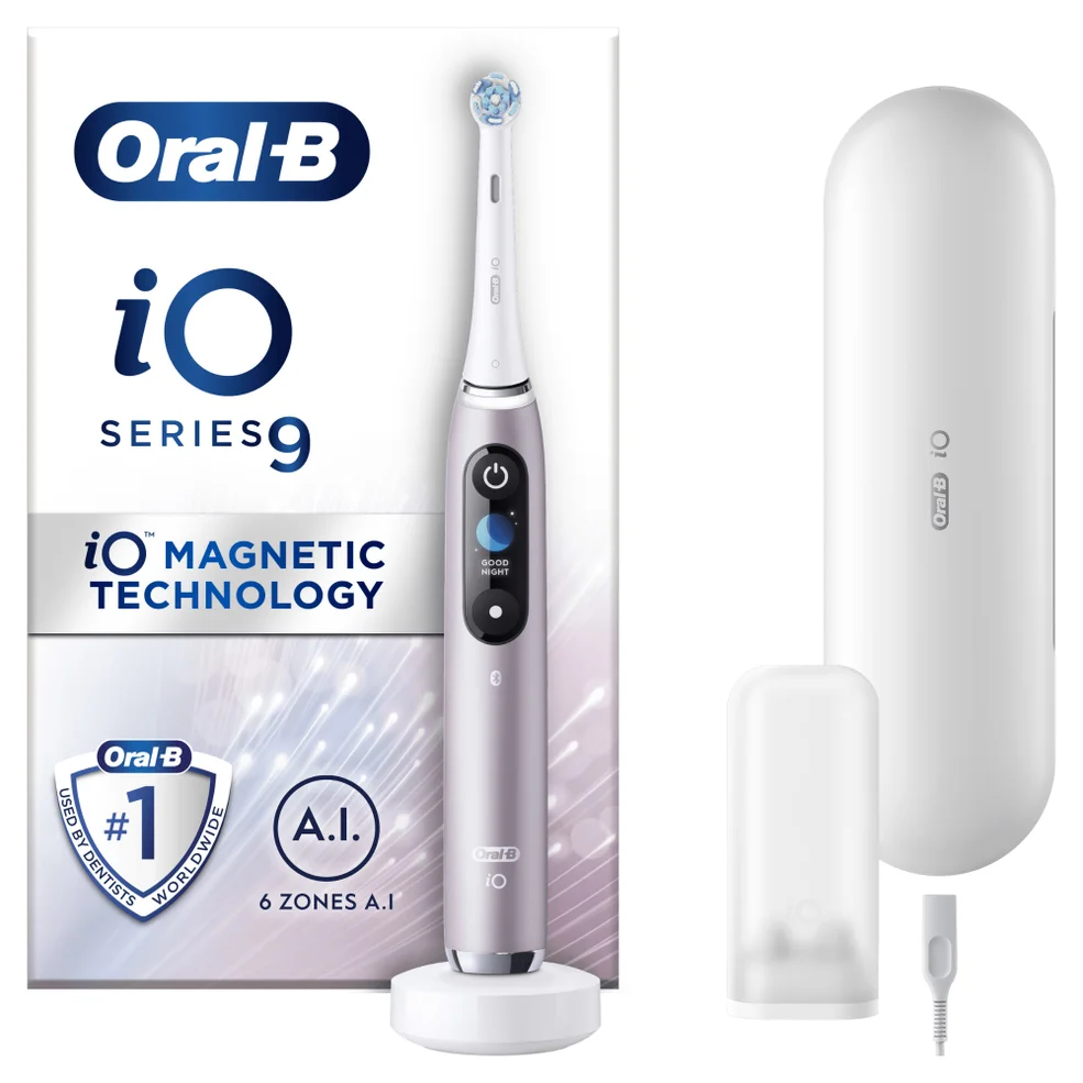 Oral B iO9 Rose Quartz Electric Toothbrush with Charging Travel Case Image 1