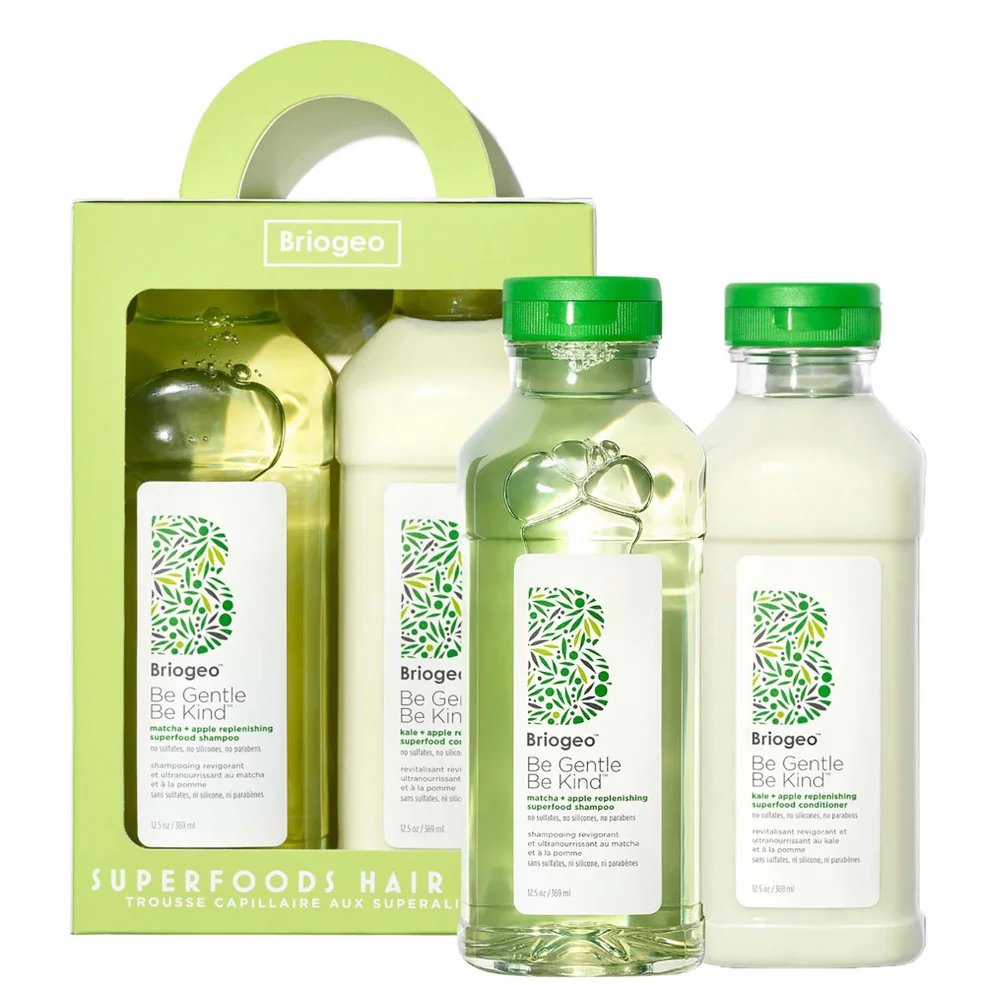 Briogeo Superfoods Apple Matcha and Kale Replenishing Shampoo and Conditioner Set Image 1