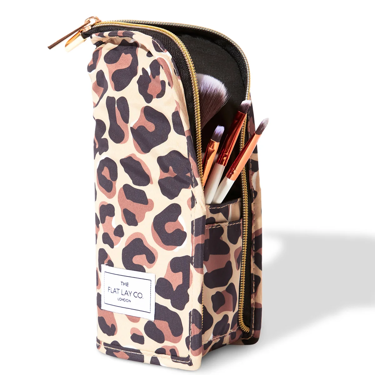 The Flat Lay Standing Brush Case Leopard Print LOOKFANTASTIC