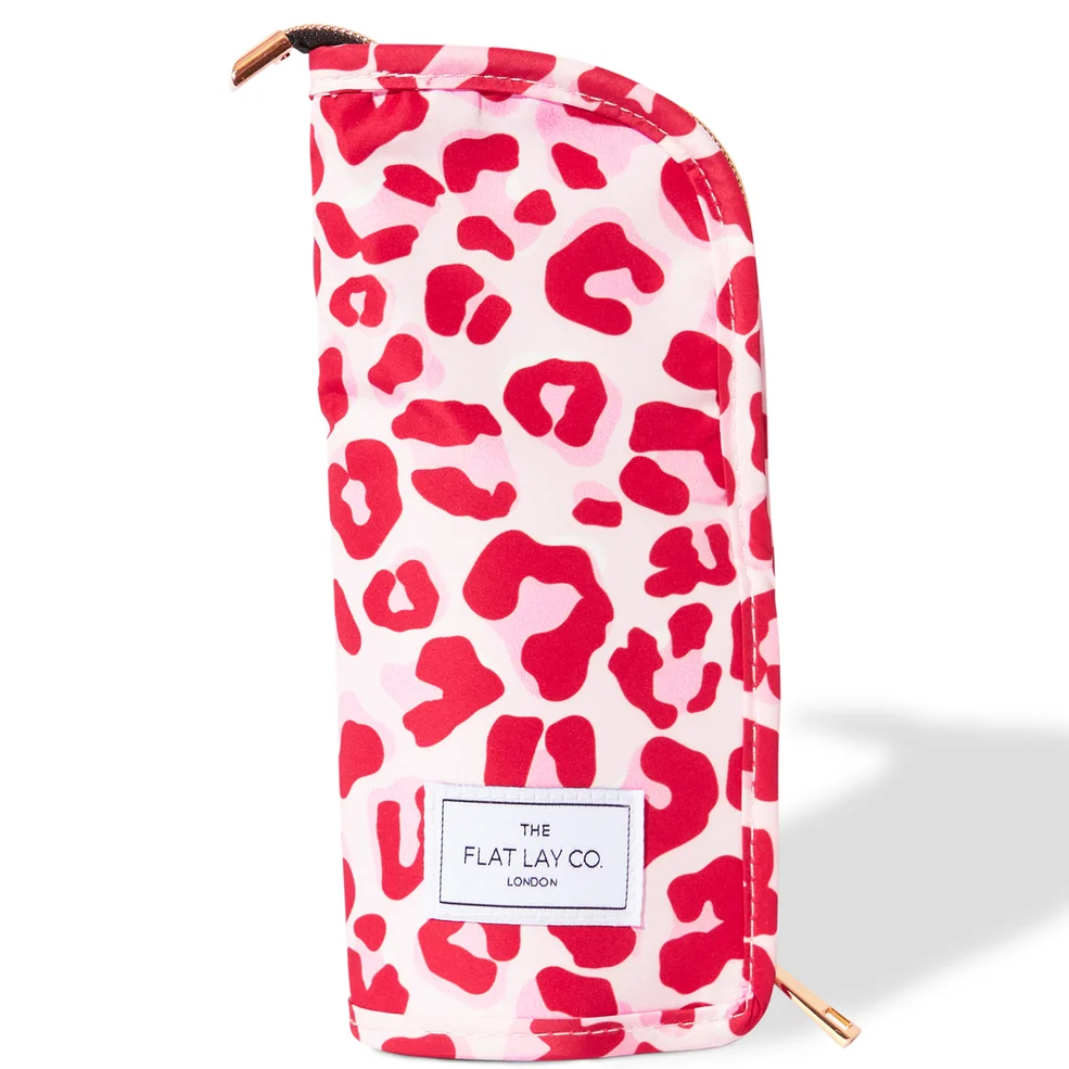 The Flat Lay Co. Standing Brush Case - Pink Leopard Image 1