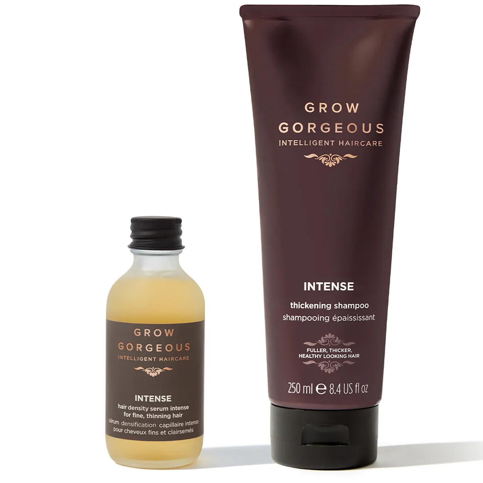 Grow Gorgeous Caffeine Queen Hair Density Serum Intense + Intense Thickening Shampoo Duo Image 1