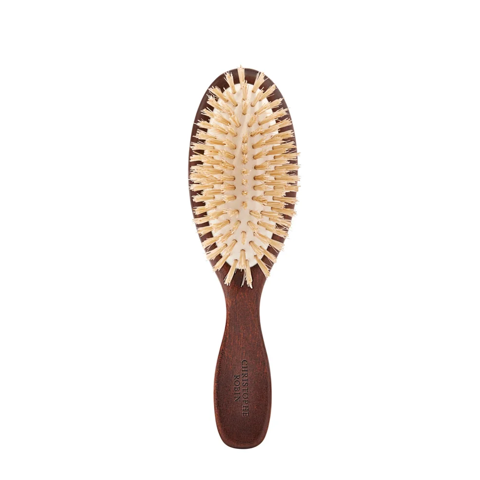 Christophe Robin New Travel Hairbrush with Natural Boar-Bristle and Wood Image 1