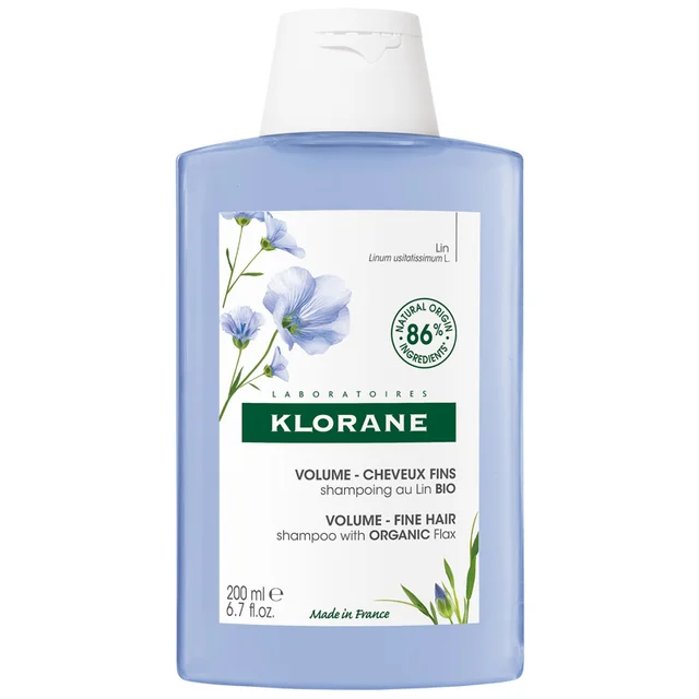 KLORANE Volumising Shampoo with Organic Flax Fibre for Fine, Limp Hair 200ml