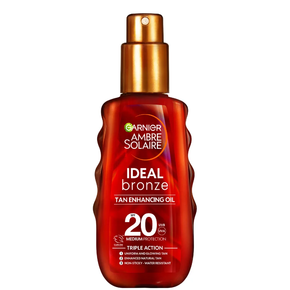 Garnier Ambre Solaire Ideal Bronze Protective Oil SPF20  Sun Cream Spray 150ml Image 1