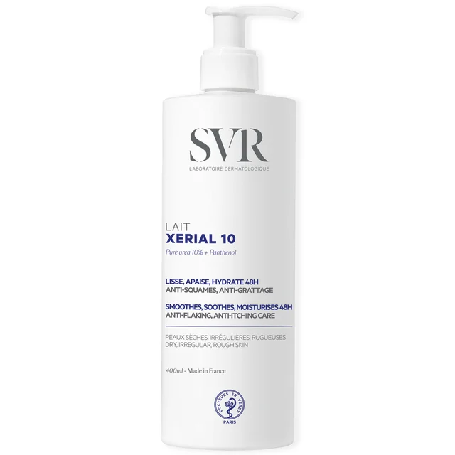 SVR XERIAL 10 Ultra-Rich, 10% Pure Urea & Shea Butter 48hr Body Moisturiser for Flaky, Scaly, Ashy, Extremely Dry Skin, 400ml