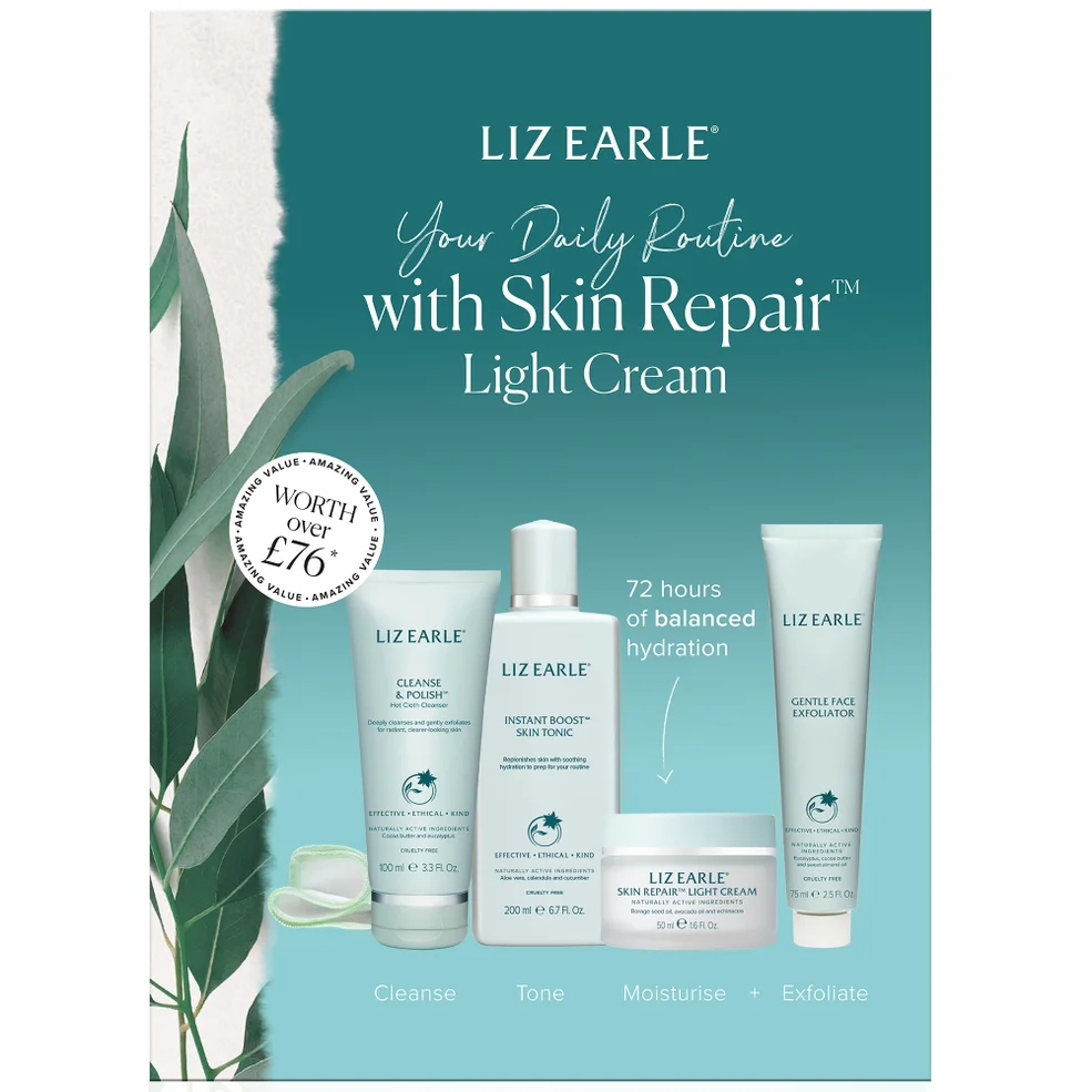 Liz Earle Your Daily Routine with Skin Repair Light Cream Kit Image 1