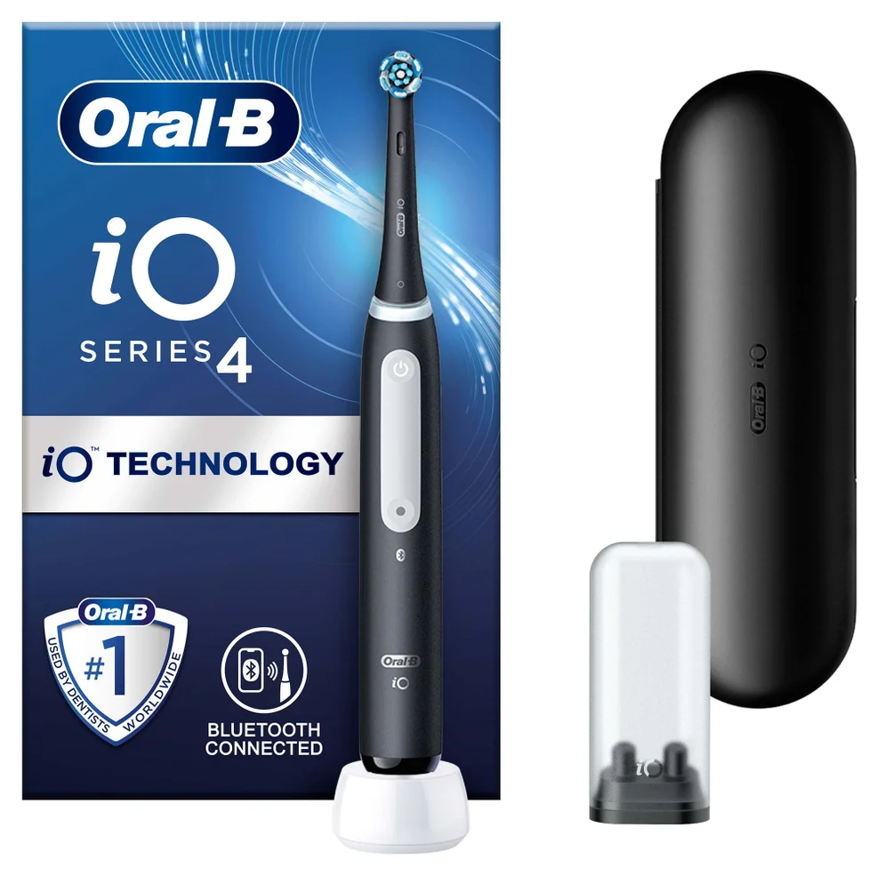 Oral-B iO4 Matte Black Electric Toothbrush with Travel Case Image 1