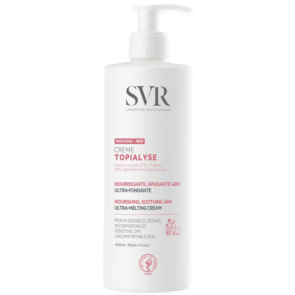 SVR TOPIALYSE 48hr Soothing, Calming Nourishing Face & Body Cream for Dry Sensitive Skin, All Ages, 400ml Image 1
