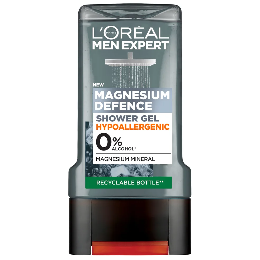 L'Oréal Paris Men Expert Magnesium Defence Hypoallergenic Shower Gel for Sensitive Skin 300ml Image 1