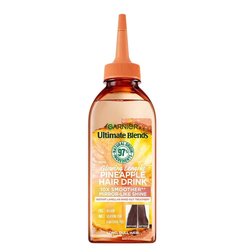 Garnier Ultimate Blends Glowing Lengths Pineapple Hair Drink Liquid Conditioner for Long Dull Hair 200ml Image 1