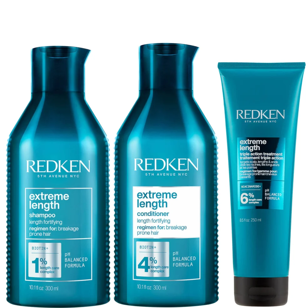 Redken Extreme Length Shampoo, Conditioner and Triple Action Treatment Mask Trio Bundle Image 1