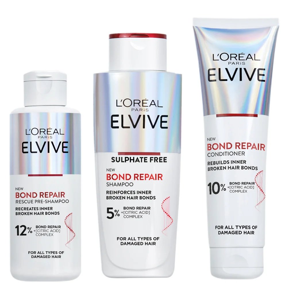 L’Oréal Paris Elvive Bond Repair 3 Step Routine Bundle For Damaged Hair Image 1