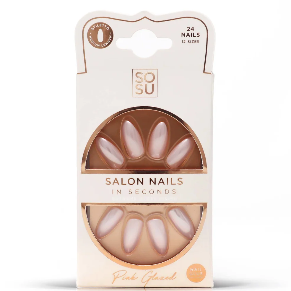 SOSU Cosmetics Glazed False Nails - Pink Image 1