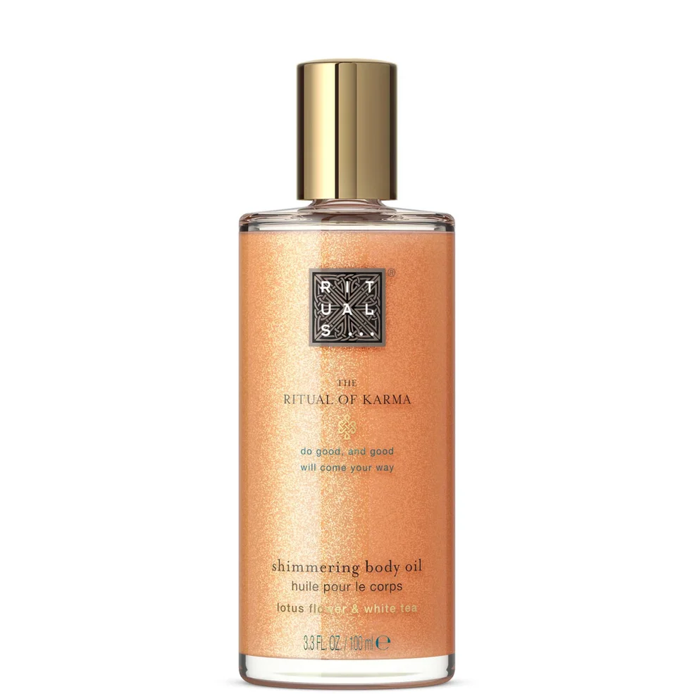 Rituals The Ritual of Karma Delicately Sweet Lotus & White Tea Shimmer Body Oil 100ml Image 1