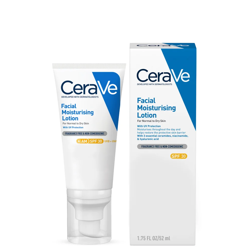CeraVe AM Facial Moisturising Lotion SPF30 with Ceramides for Normal to Dry Skin 52ml Image 1