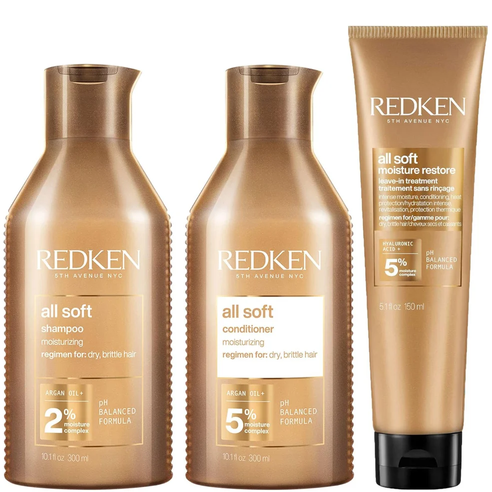 Redken All Soft Shampoo, Conditioner and Leave-in Routine for Dry Hair Image 1