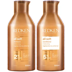 Redken All Soft Shampoo and Conditioner Routine for Dry, Brittle Hair 500ml - undefined undefined