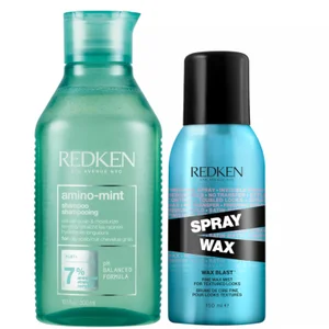 Redken Amino Mint for Oily Scalps and Finishing Hair Spray Wax for Body and Dimension Bundle - undefined undefined